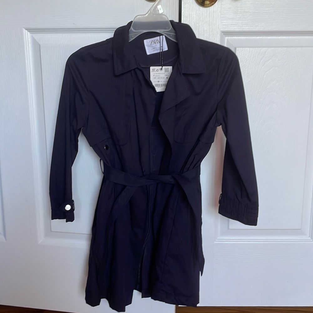Zara girls trench coat in navy